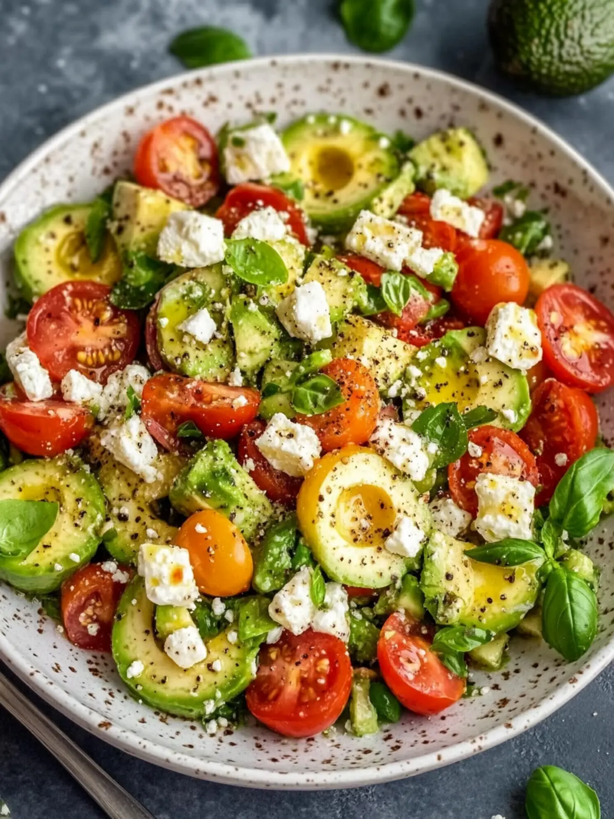 Avocadosalat mit Feta und Tomaten