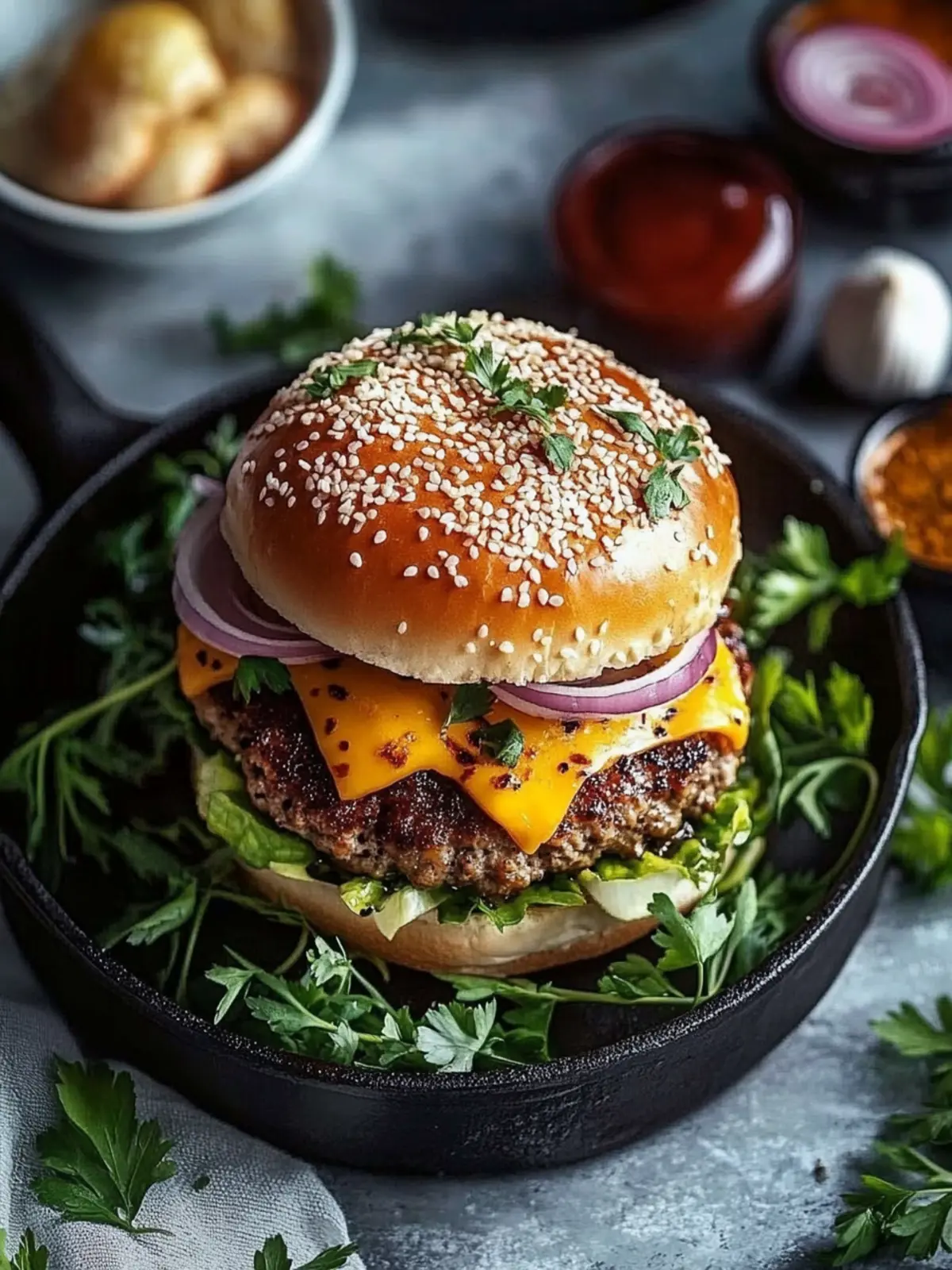 Unwiderstehliche Knoblauch-Parmesan-Cheeseburger-Bombs