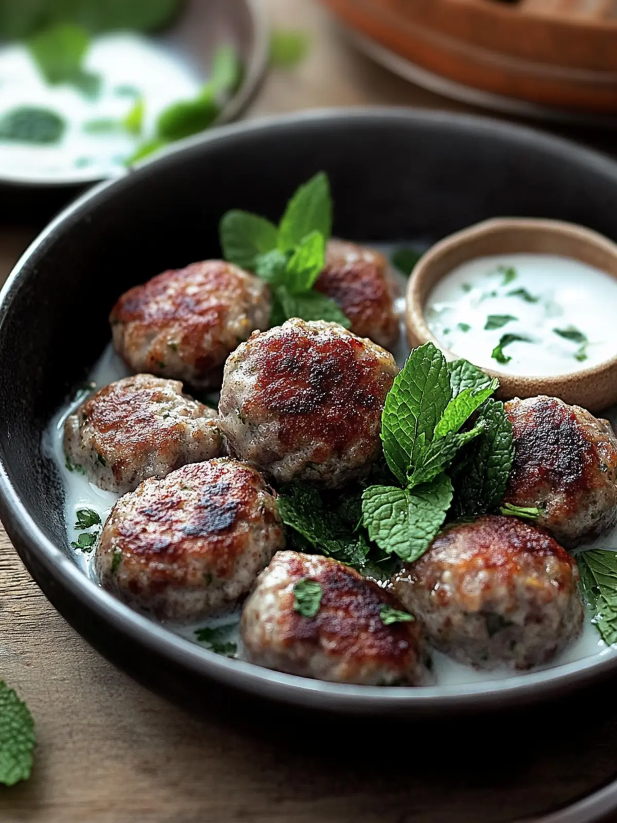 Würzige Lamm-Koftas mit Minz-Joghurt