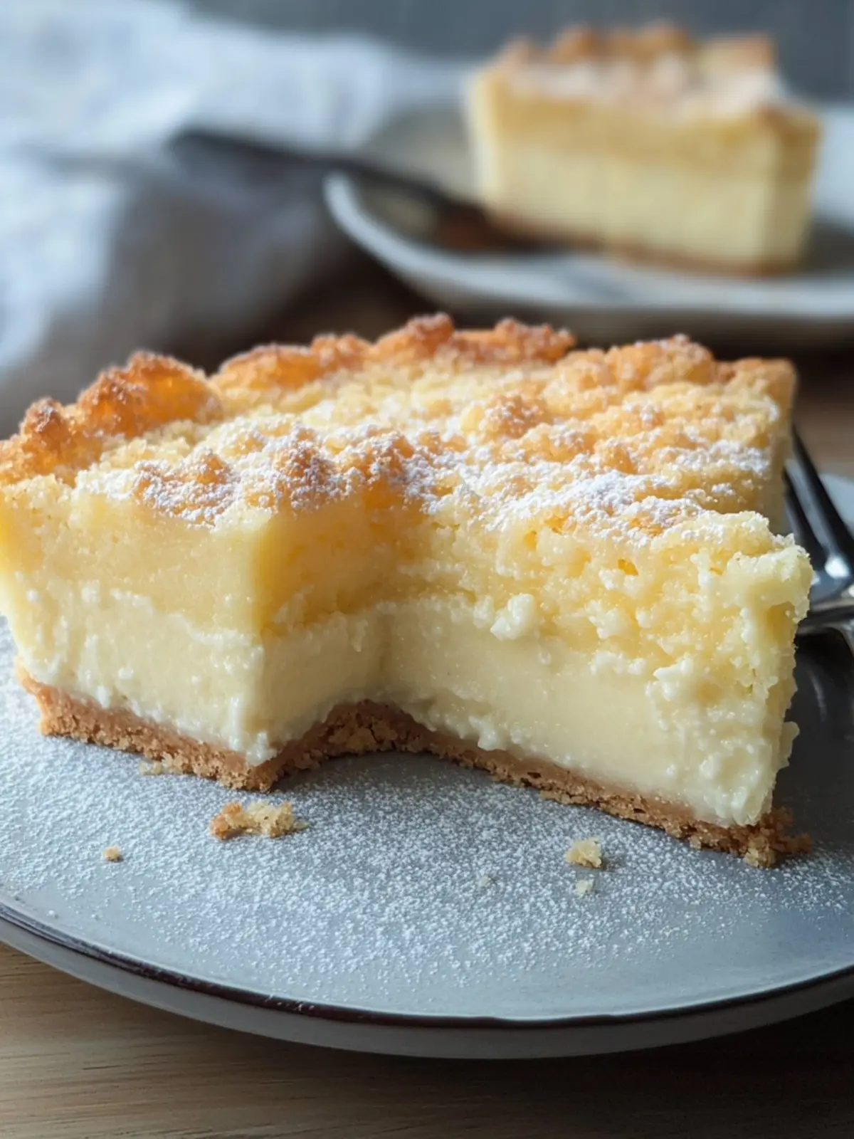 Vanillepudding-Bröselkuchen von einem Blech