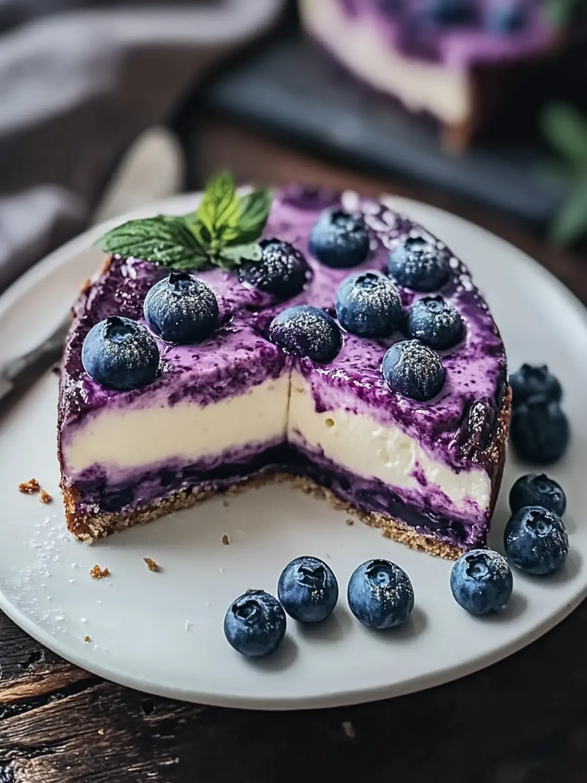 Weiße Schokoladen-Blaubeer-Cheesecake