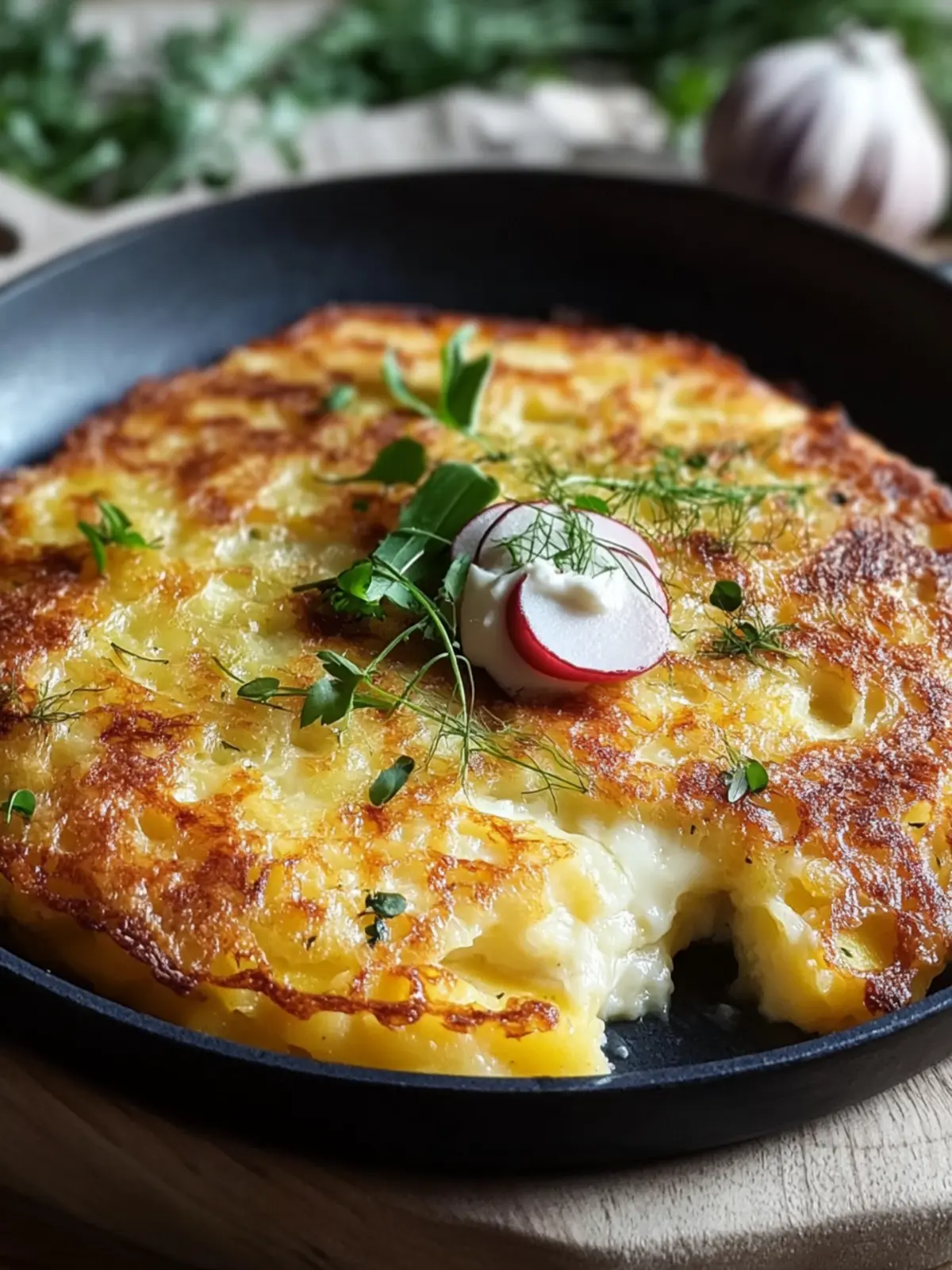 Hütte Käse, Kartoffel Rösti Auflauf