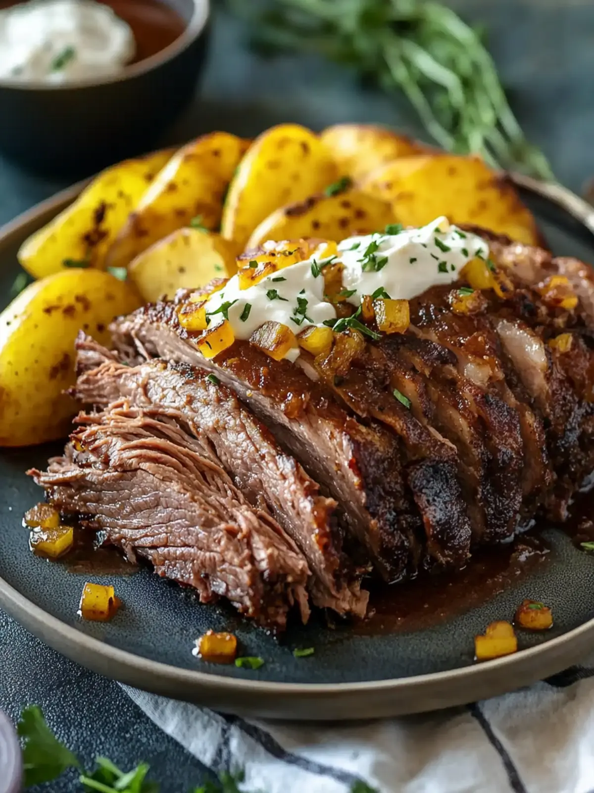 Hausgemachte Brustfleisch Ofenkartoffel