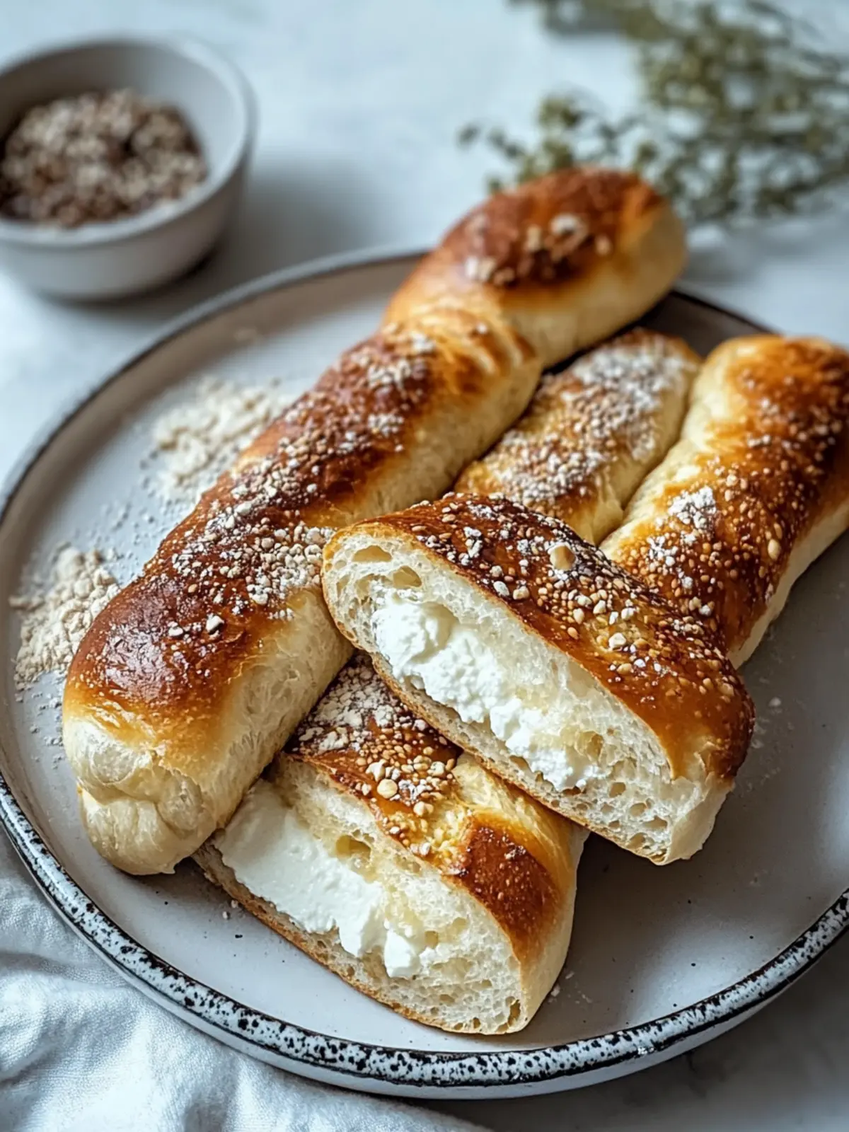 Hohe Protein niedrige Kohlenhydrate Quark Brotsticks für Snacks