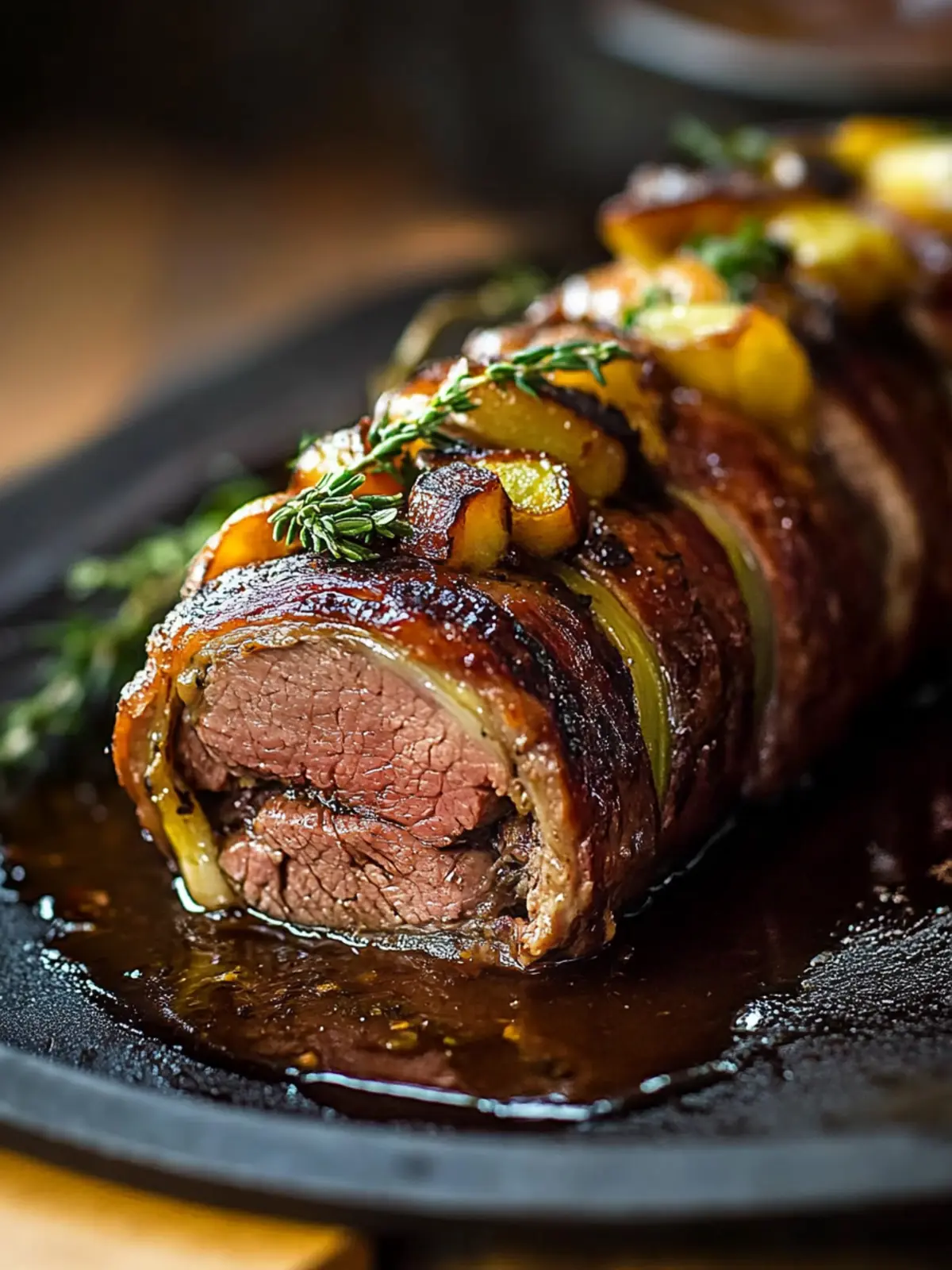 Zarte Rinderrouladen im Ofen zubereitet