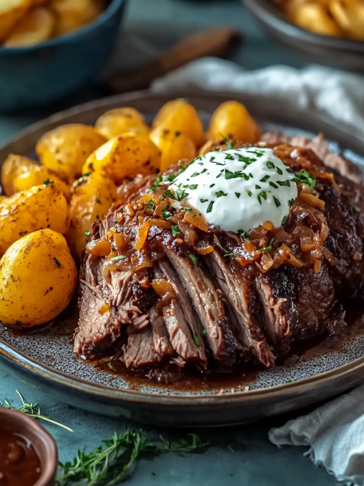 Hausgemachte Brustfleisch Ofenkartoffel