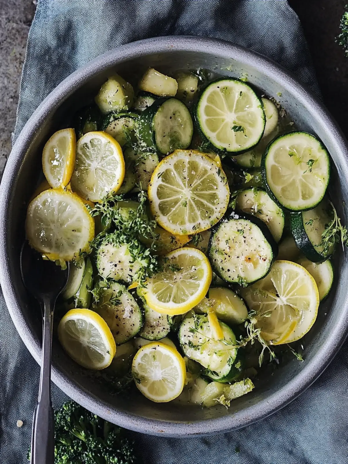 Rösti Brokkoli & Zucchini mit Zitrone & Knoblauch