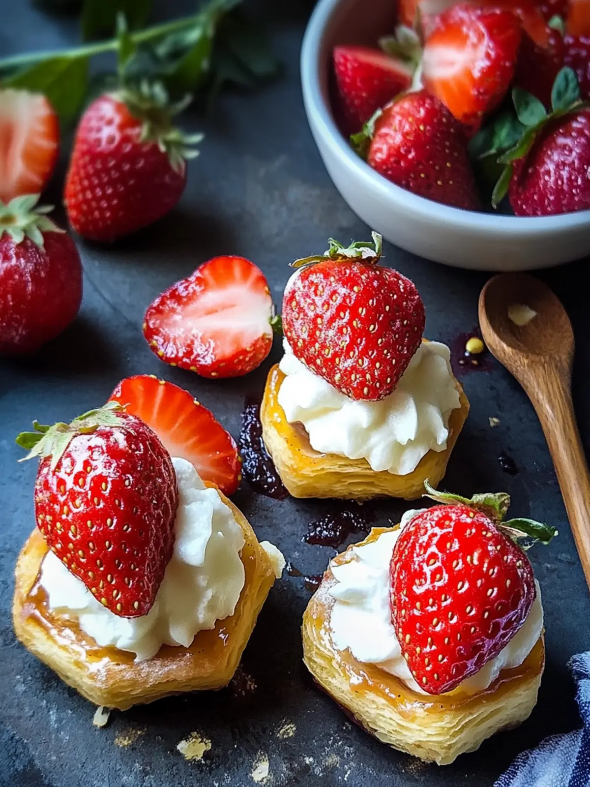 Erdbeer-Bienenstich-Teilchen