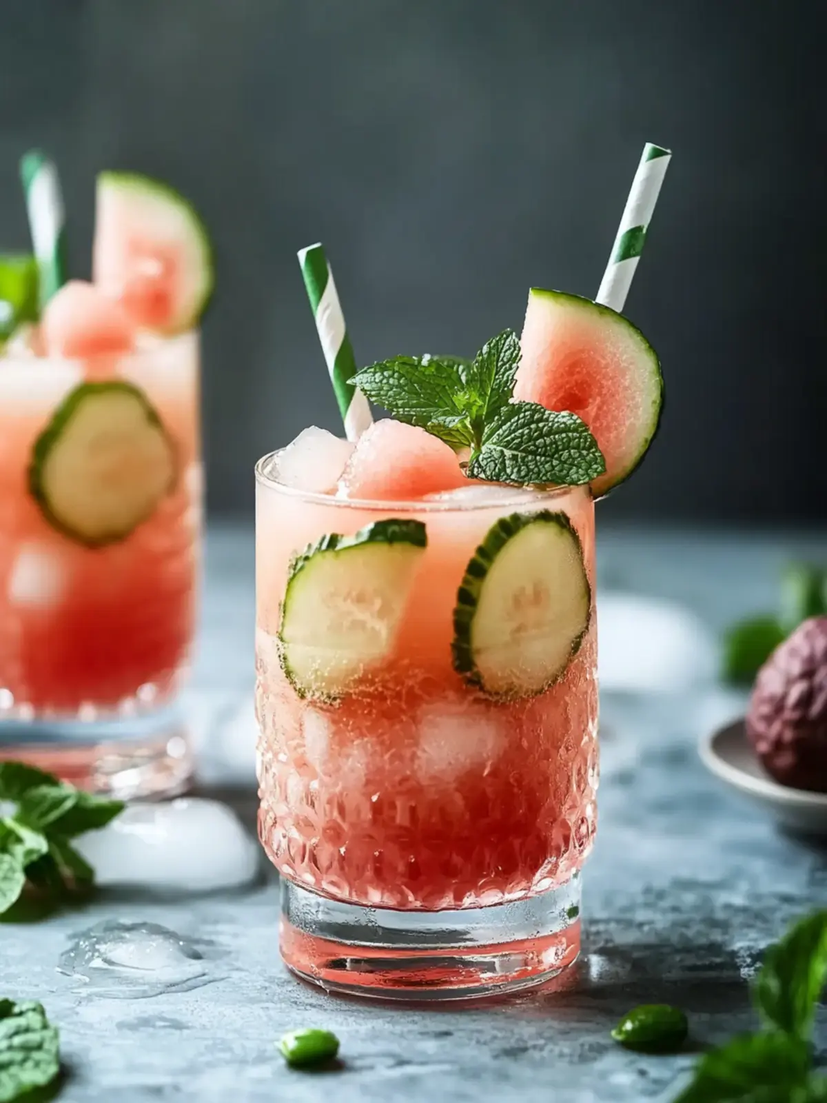 Sprudelnder Wassermelonen- und Lychee-Cocktail für heiße Tage