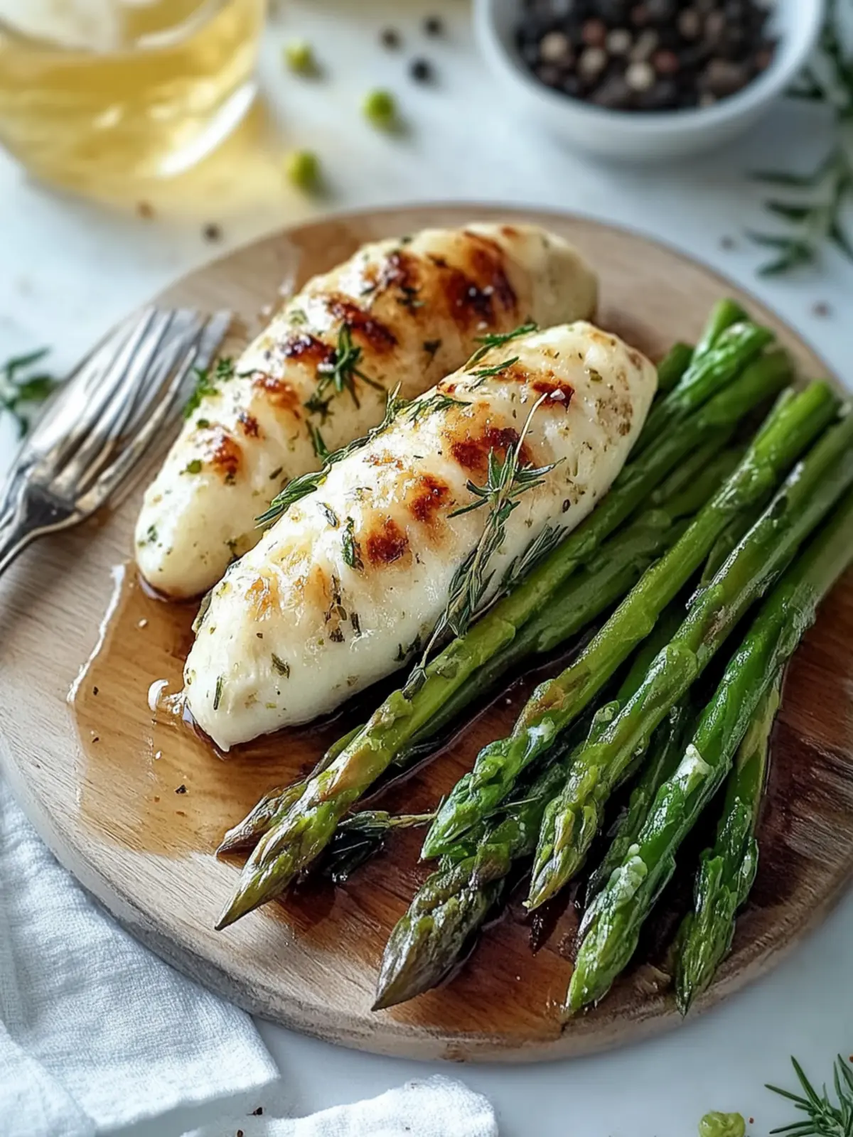 Spargel gefüllte Hähnchenbrust