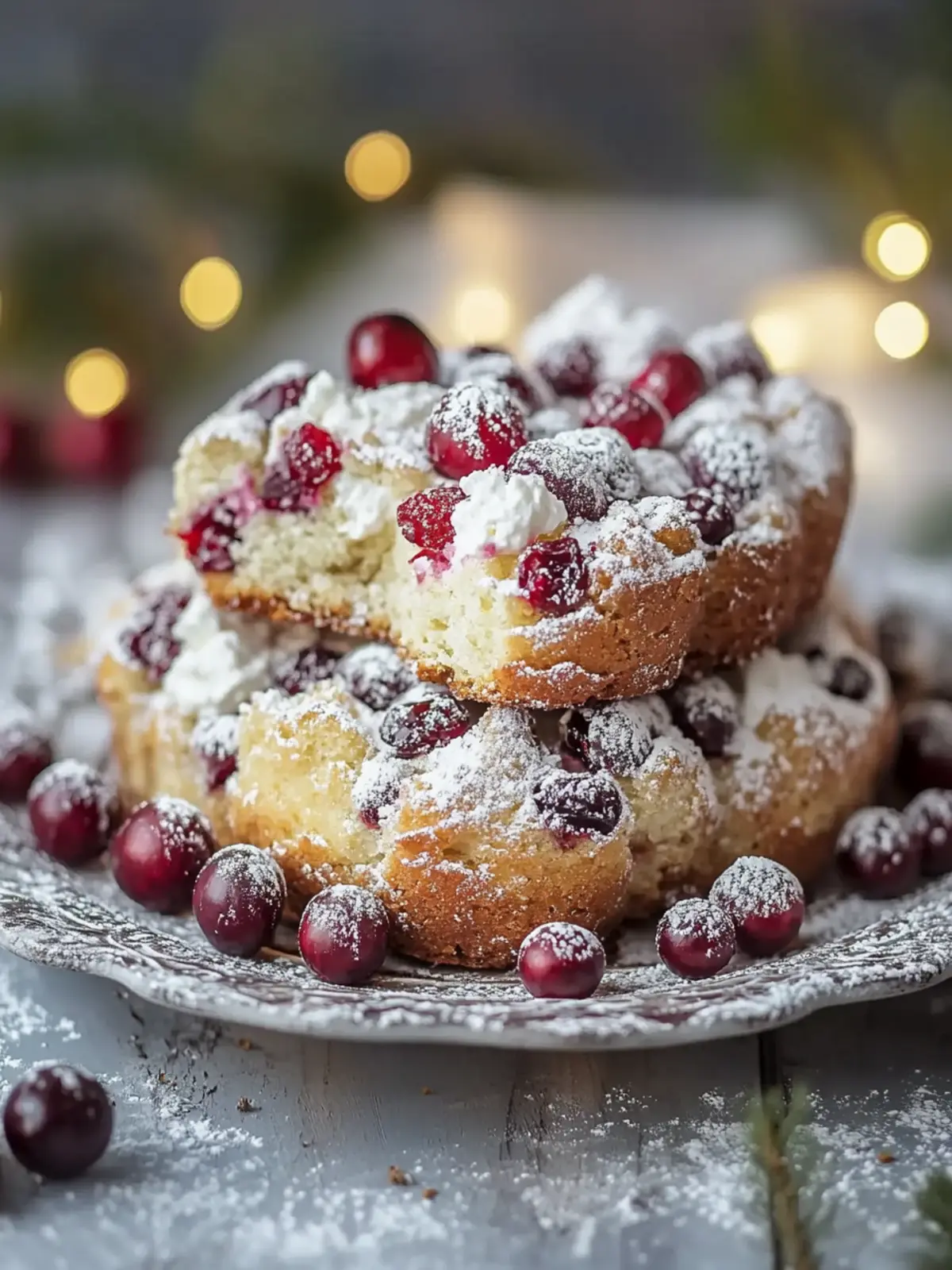 Stollenbissen mit Quark und Cranberries