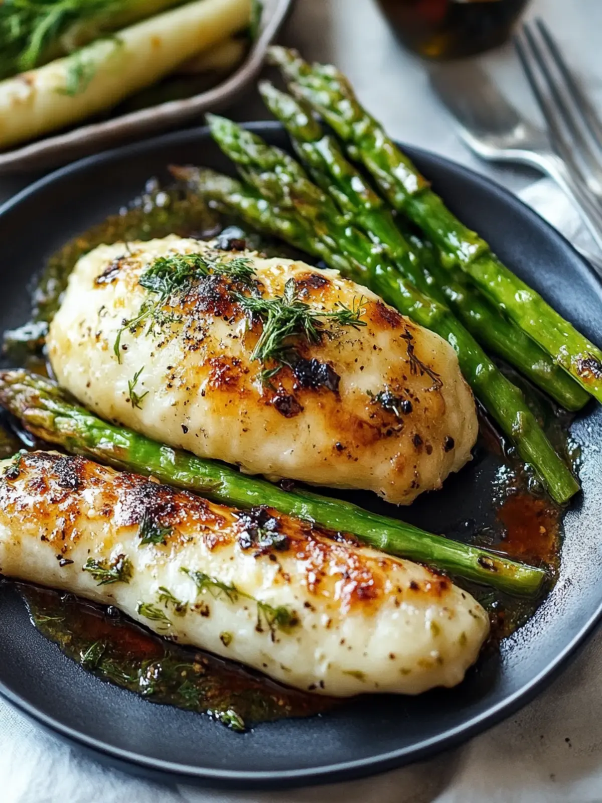 Spargel gefüllte Hähnchenbrust