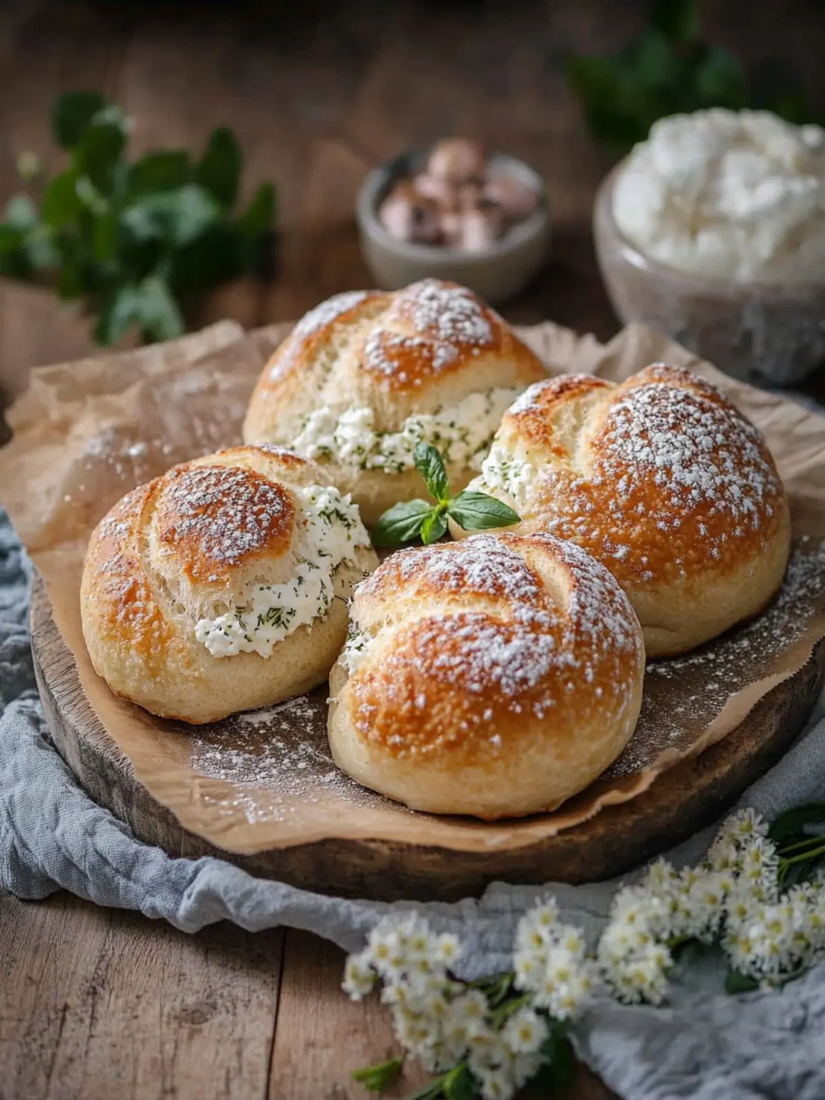 Saftige Quarkrollen ohne Hefe