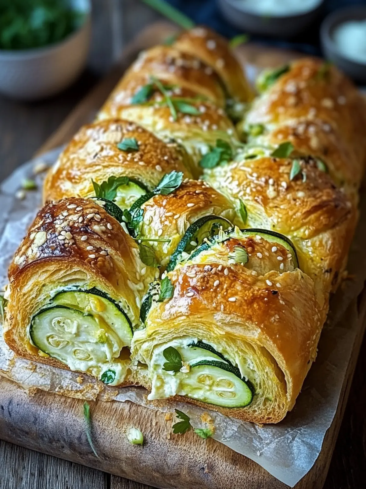 Saftiges Zucchini-Cheddar-Zupfbrot