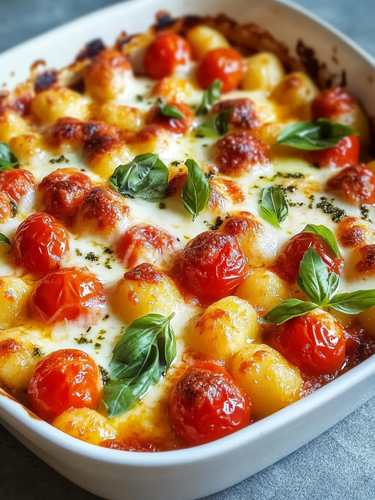 Gnocchi-Auflauf mit Tomaten und Mozzarella