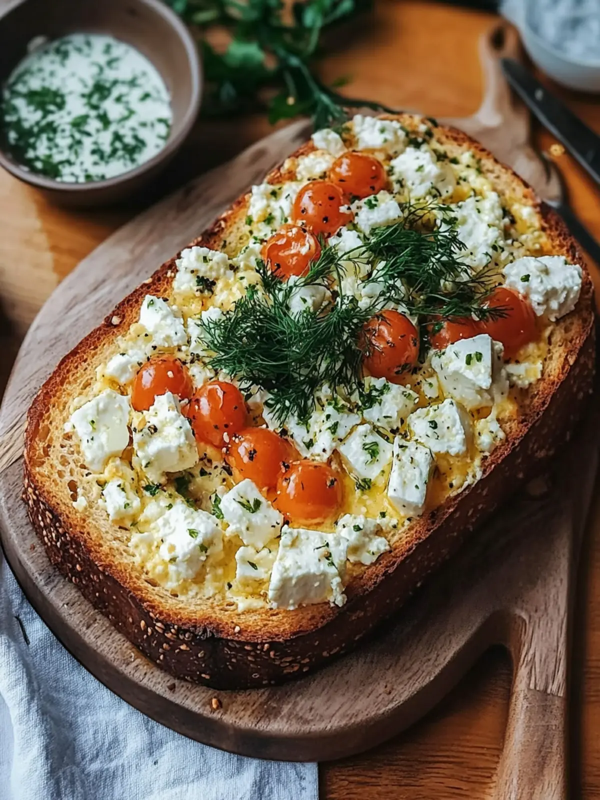 Feta und Kräuter-Ei-Toast