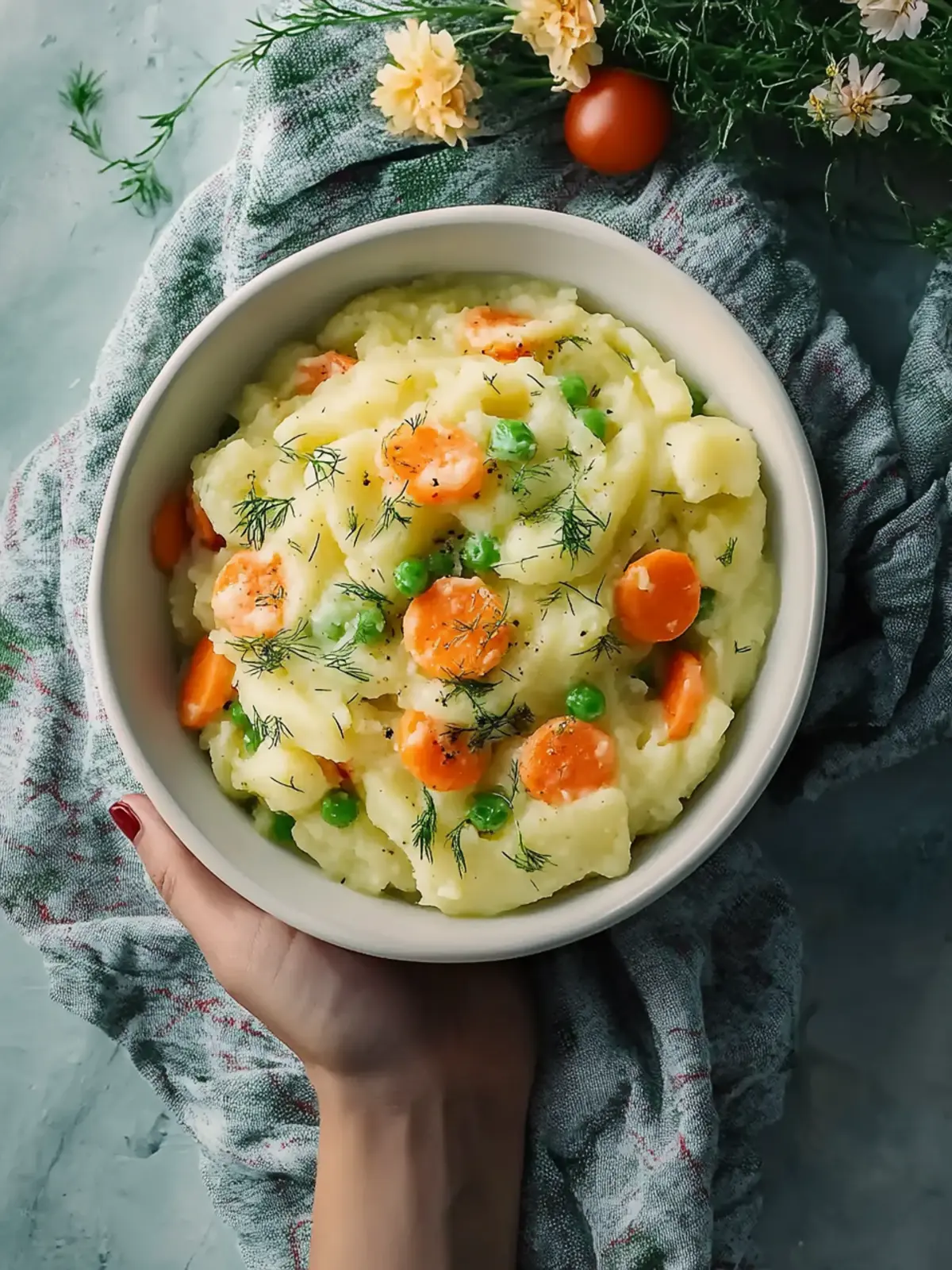 Nahrhafte Kartoffelpüree mit Gemüse