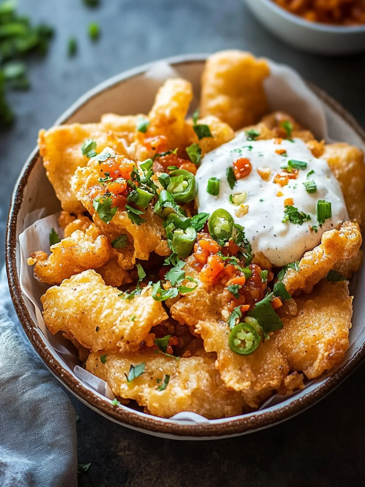 Herzhafter Weißer Chili Hähnchen Frito Auflauf