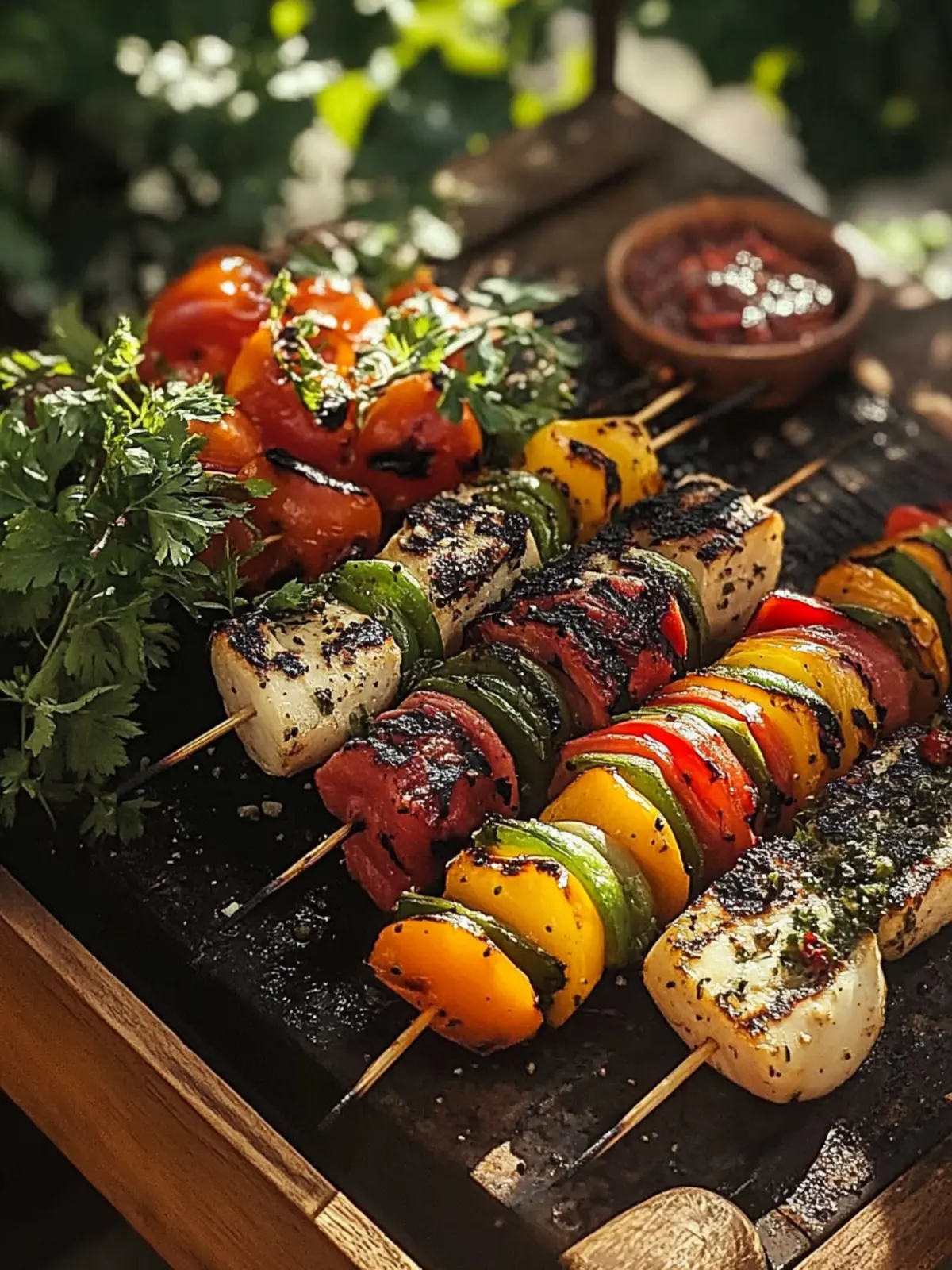 Gegrillte Gemüsespieße