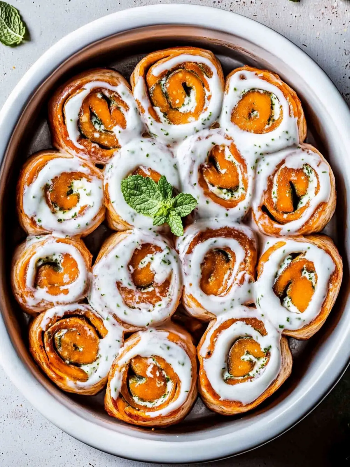 Vegane Kürbis-Zimt-Rollen mit Frischkäse-Glasur