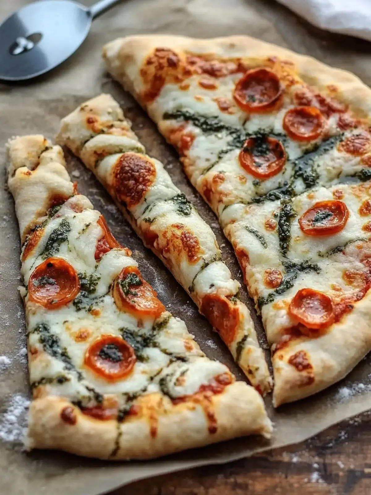 Verdrehte Pizzastangen