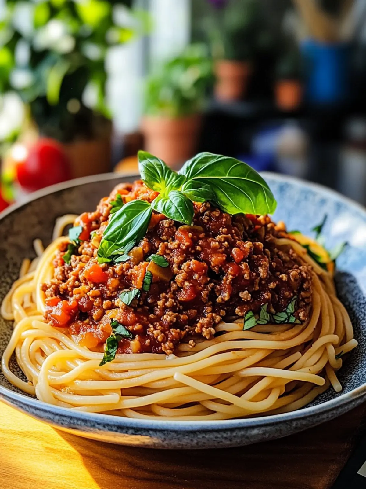 Vegane Linsenbolognese mit Spaghetti