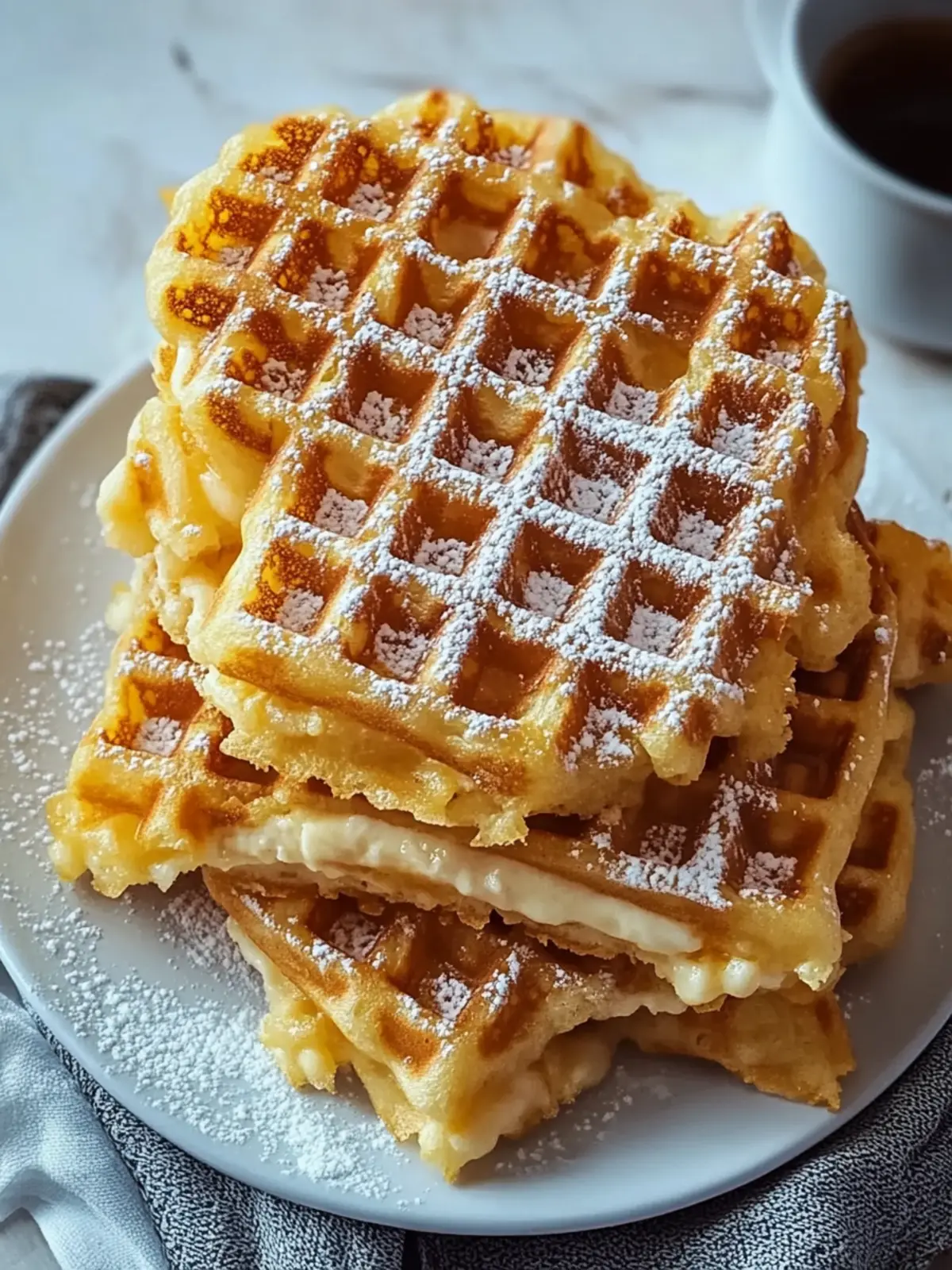 Mac und Käse gefüllte Waffeln