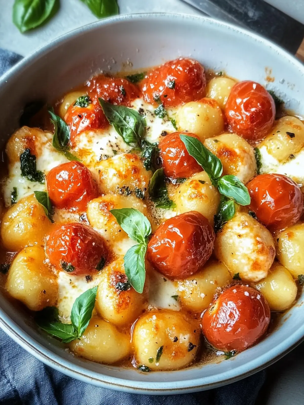 Gnocchi-Auflauf mit Tomaten und Mozzarella