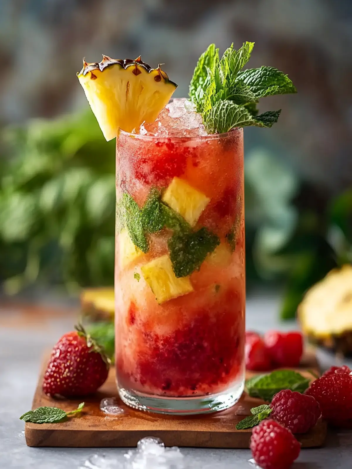 Leckerer Erdbeer-Ananas-Mojito