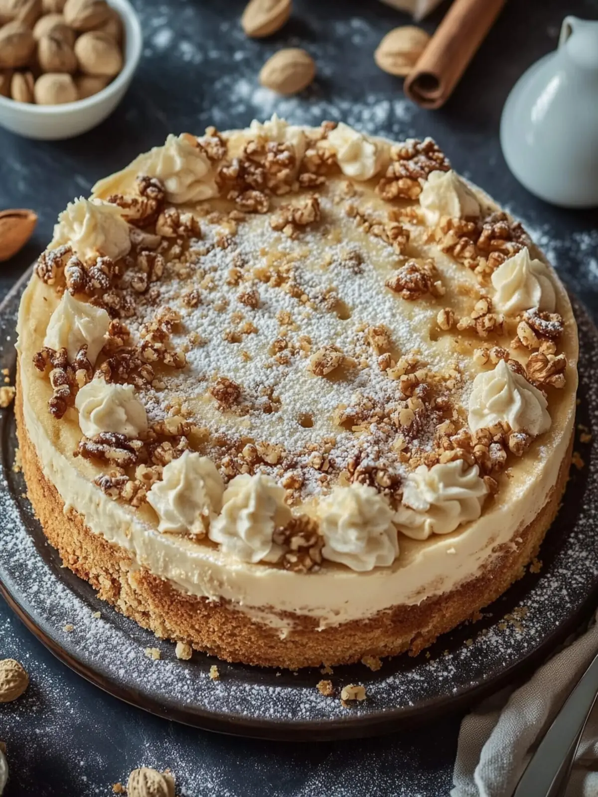 Cremiger Nusskuchen mit 220g Nüssen