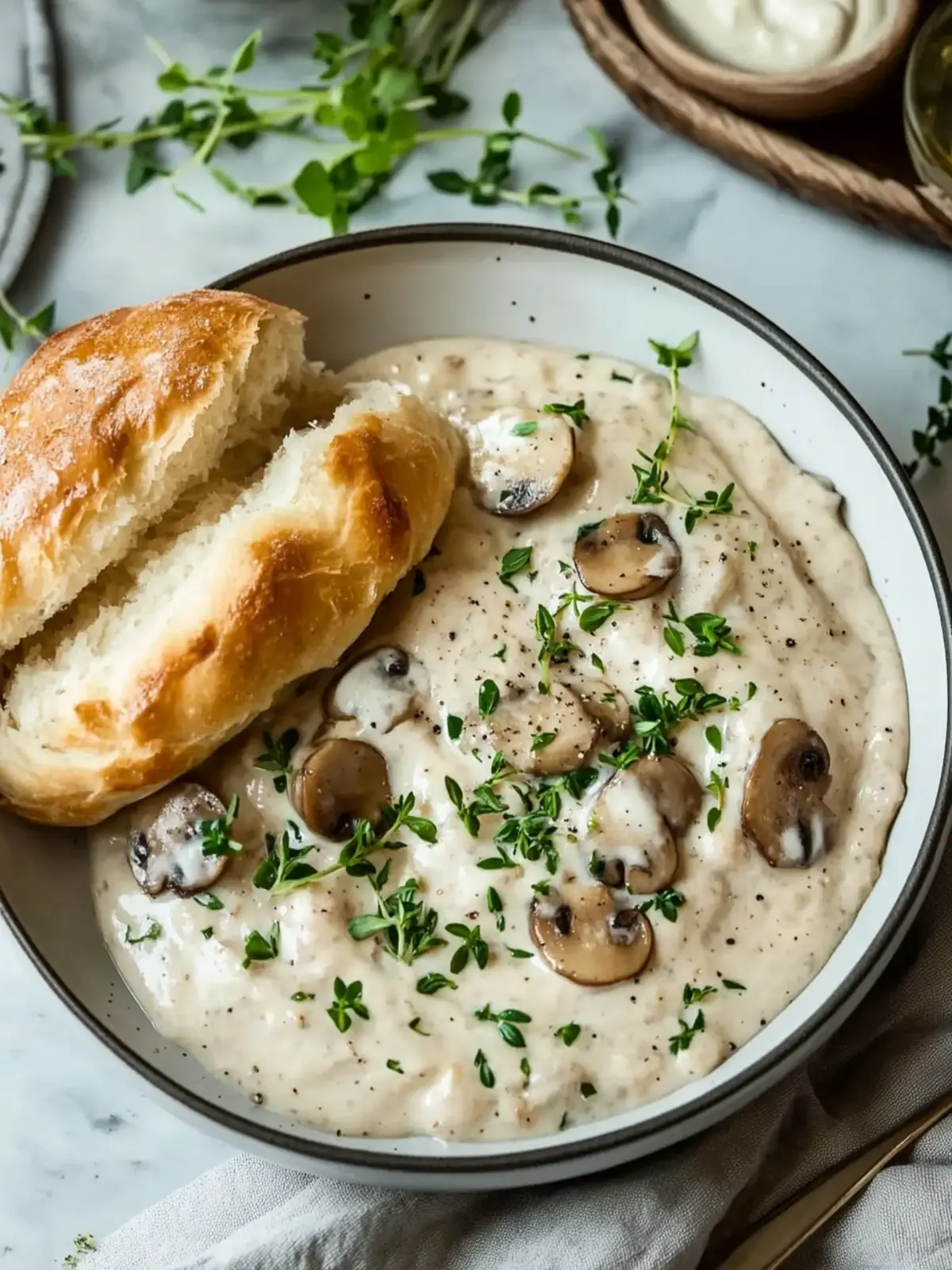 Hähnchenbrust mit Pilzen und Sahnesoße