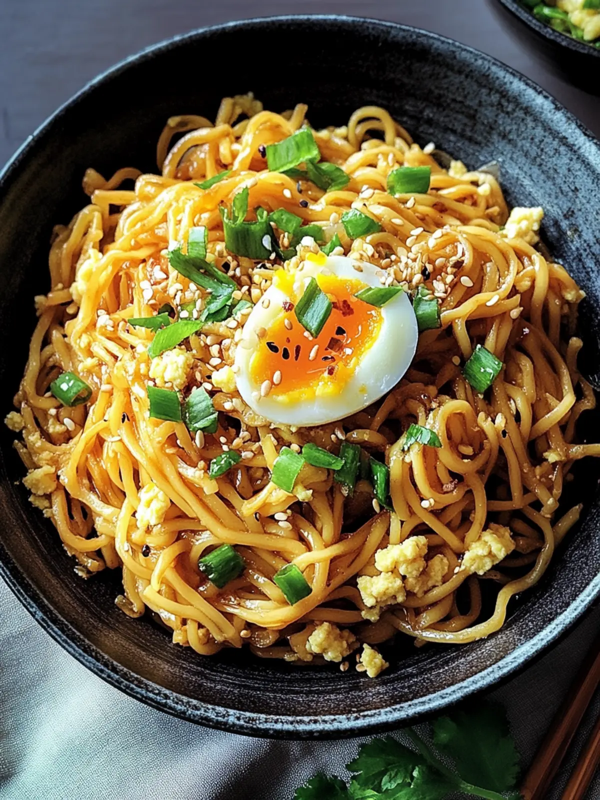 chinesische gebratene Nudeln mit Ei