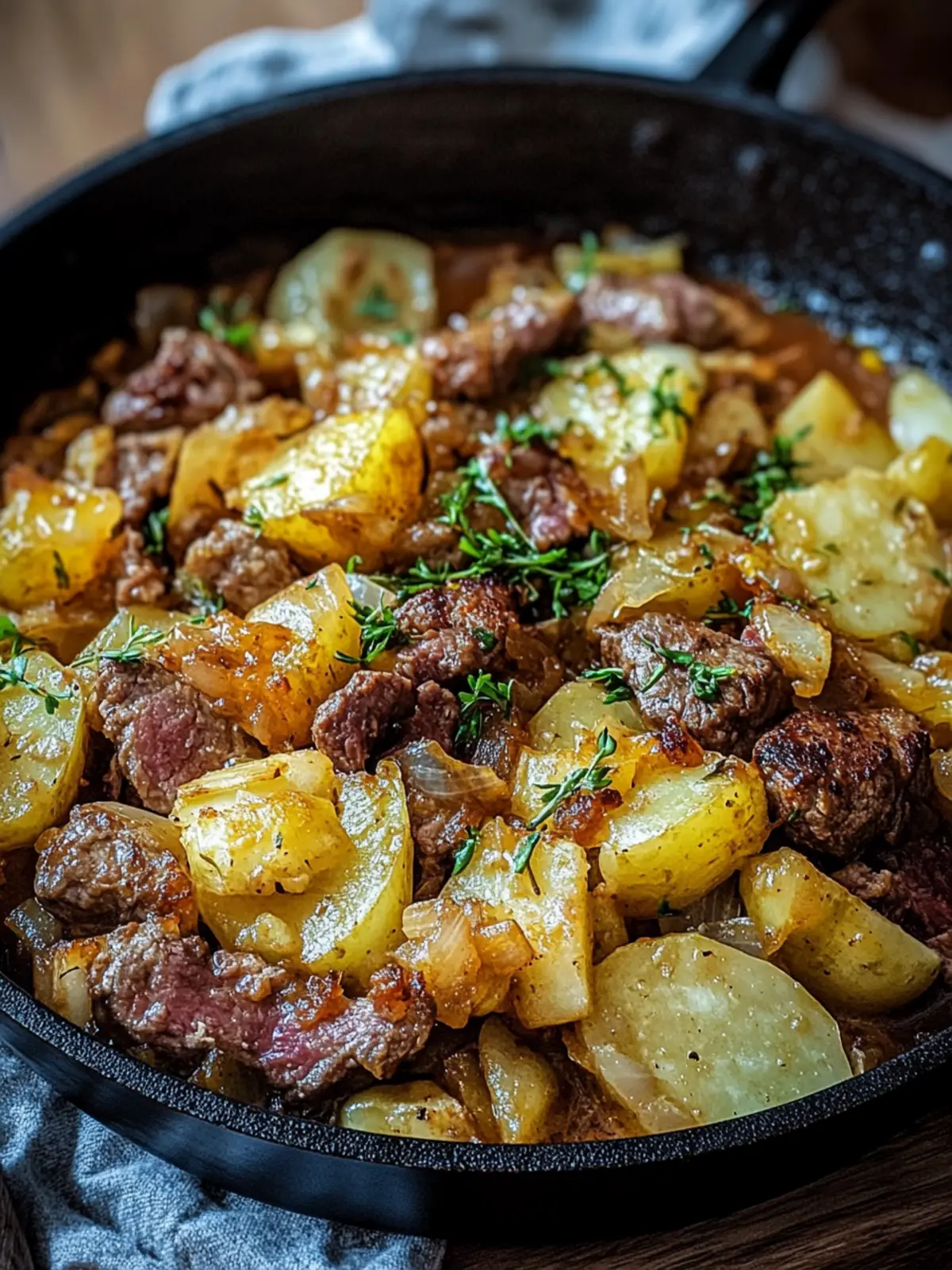 Savoykohl und Kartoffelpfanne mit Hackfleisch