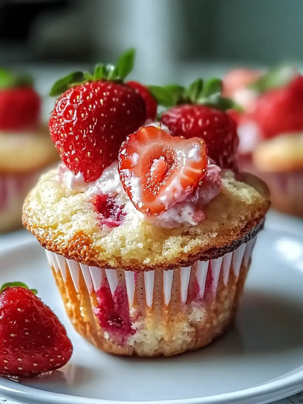 Erdbeer-Griechischer Joghurt Muffins