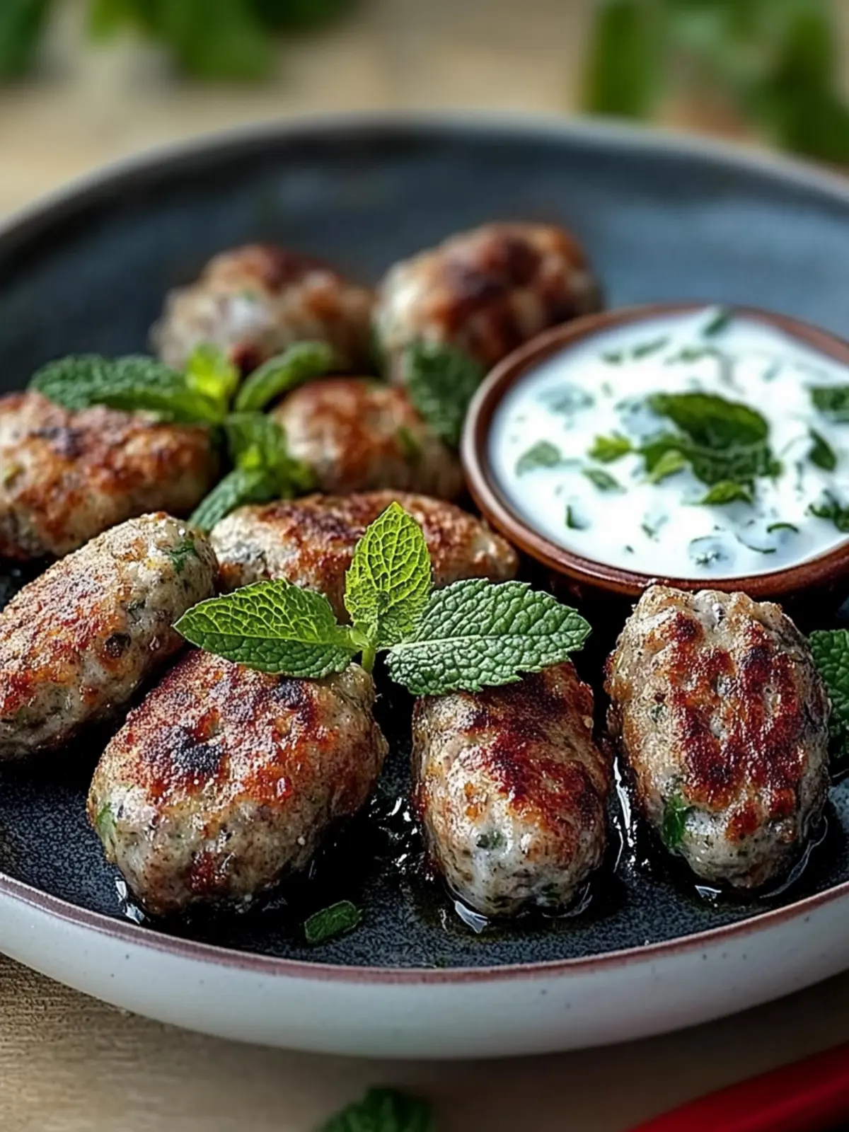 Würzige Lamm-Koftas mit Minz-Joghurt