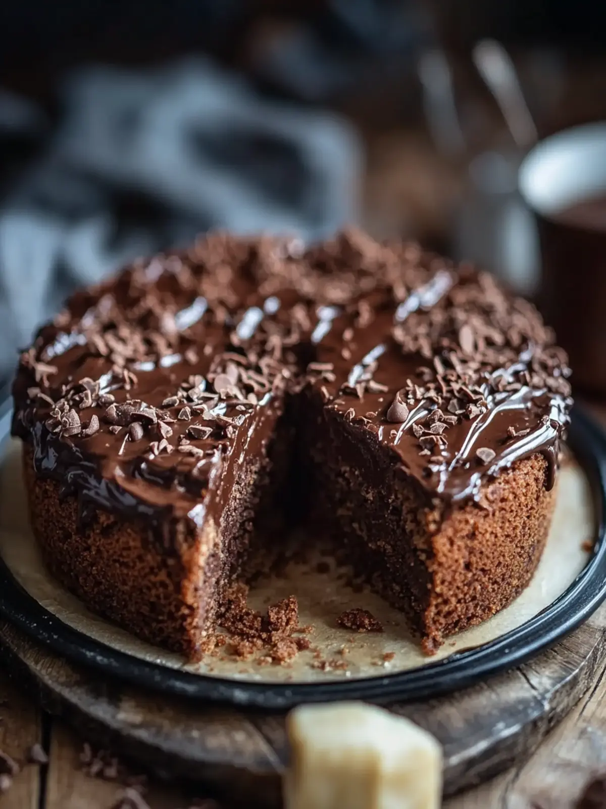 Feuchter Schokoladen-Birnenkuchen mit Schokoladestreuseln