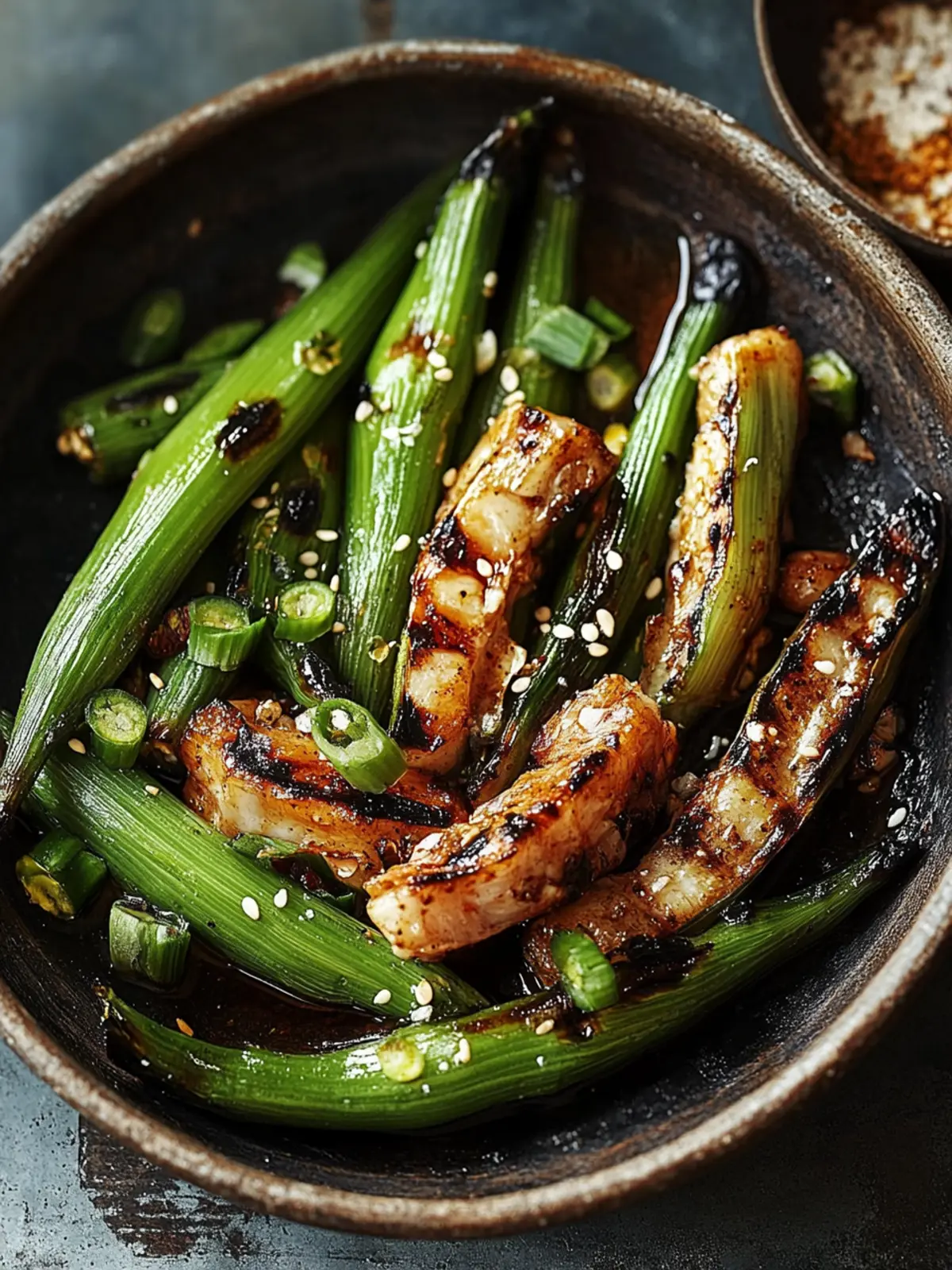 Gegrillte Garnelen mit Okra