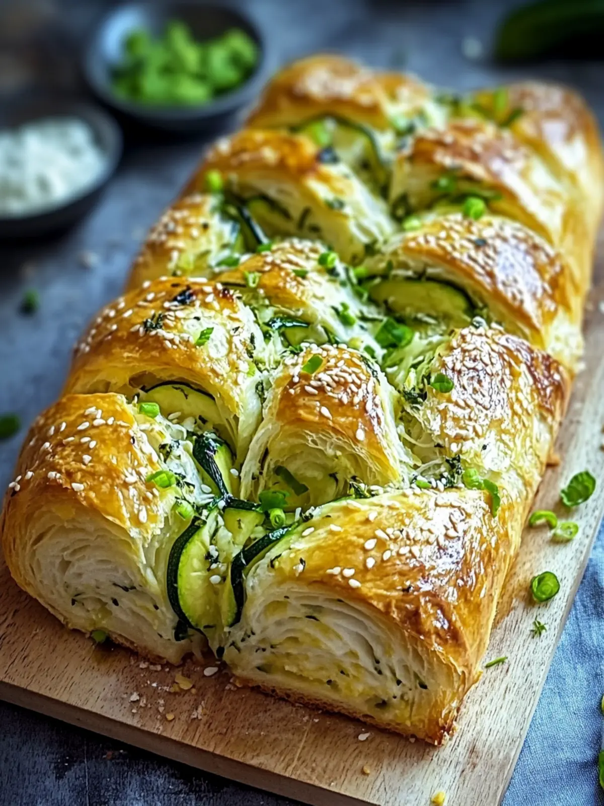 Saftiges Zucchini-Cheddar-Zupfbrot