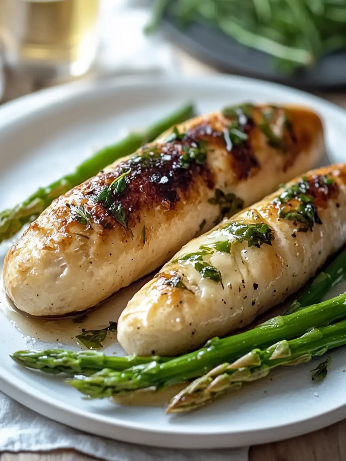 Spargel gefüllte Hähnchenbrust