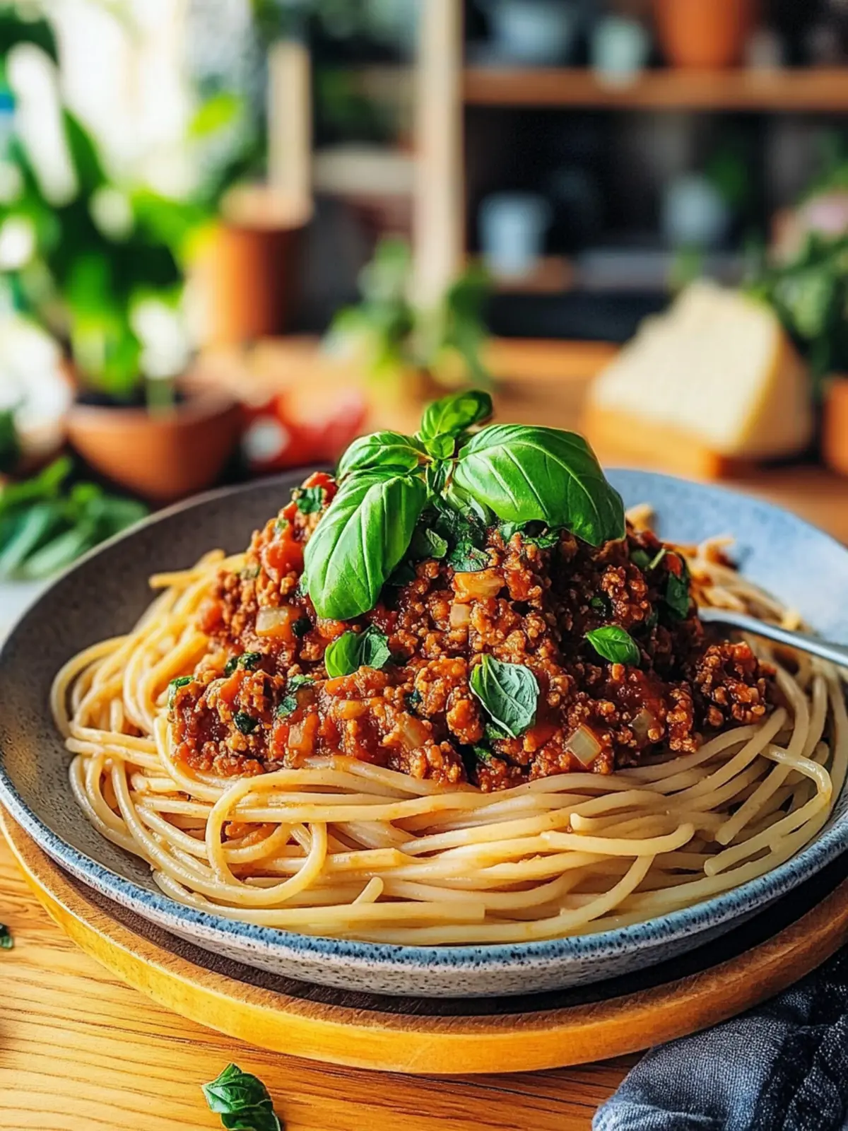 Vegane Linsen-Bolognese mit Spaghetti