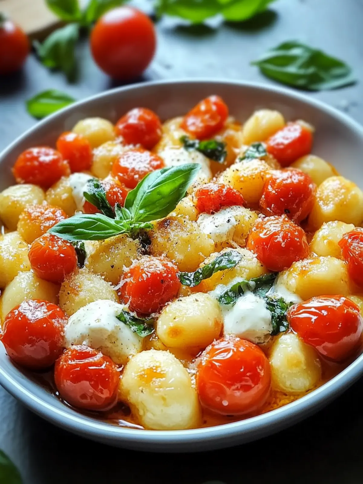 Gnocchi-Auflauf mit Tomaten und Mozzarella