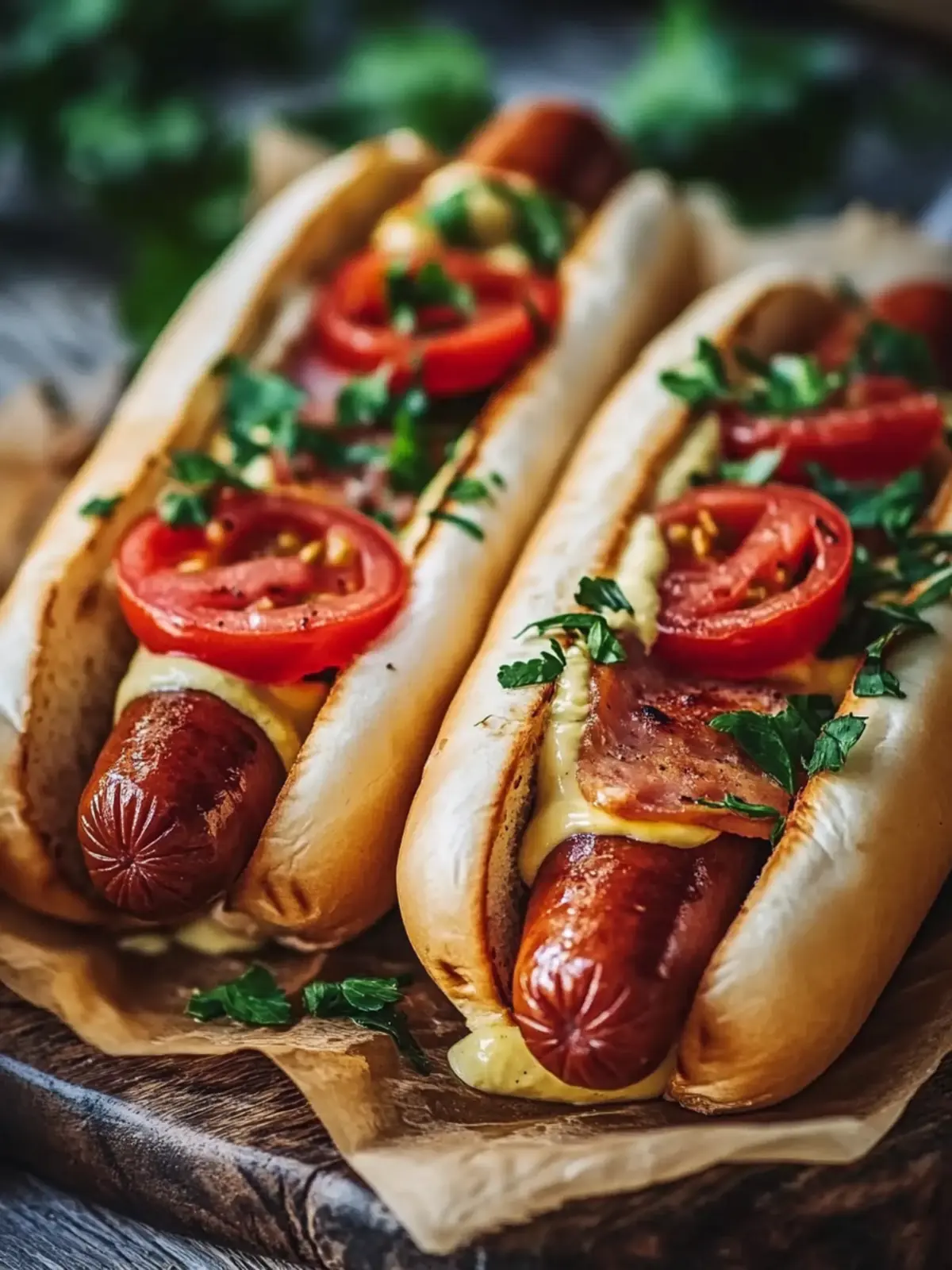 Gebackene Hotdogs in Tortillateig
