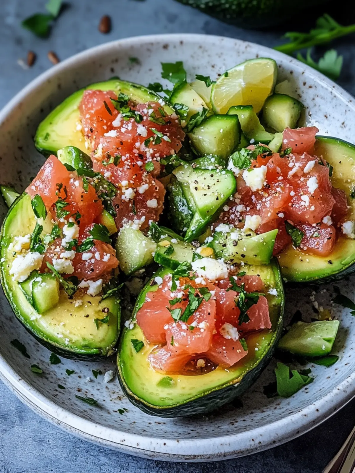 Thunfischsalat gefüllte Avocados