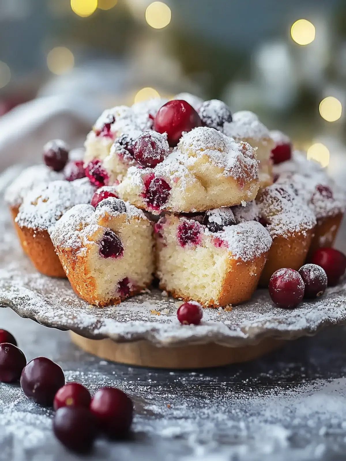 Stollenbissen mit Quark und Cranberries