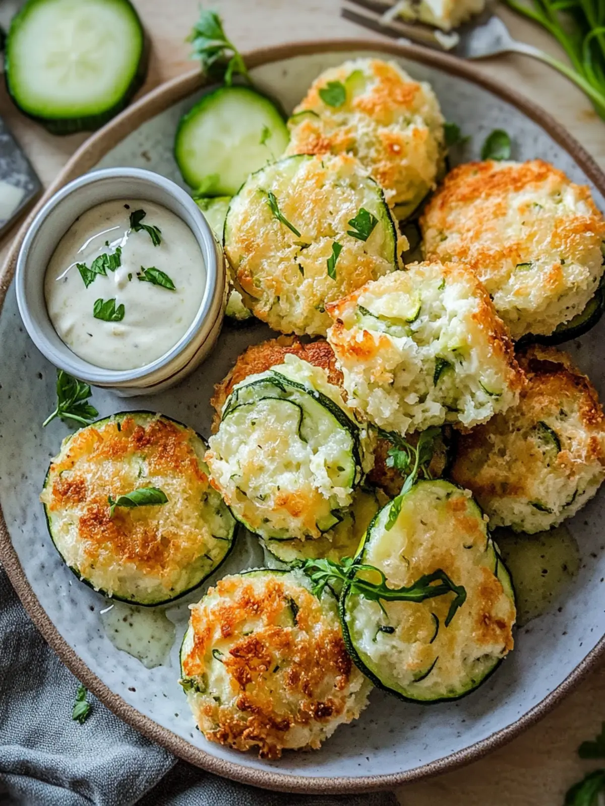 Zucchini Käse Bällchen