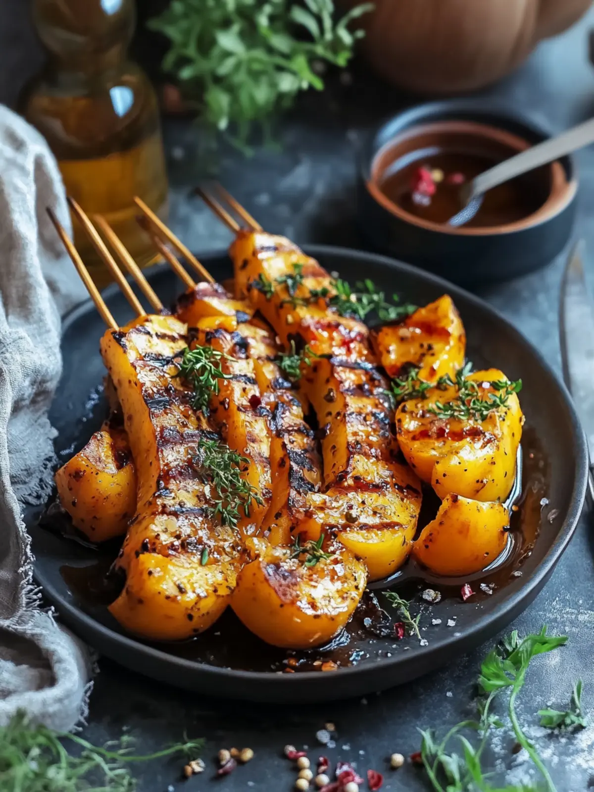 Gegrillter Kürbis mit Ahornsirup