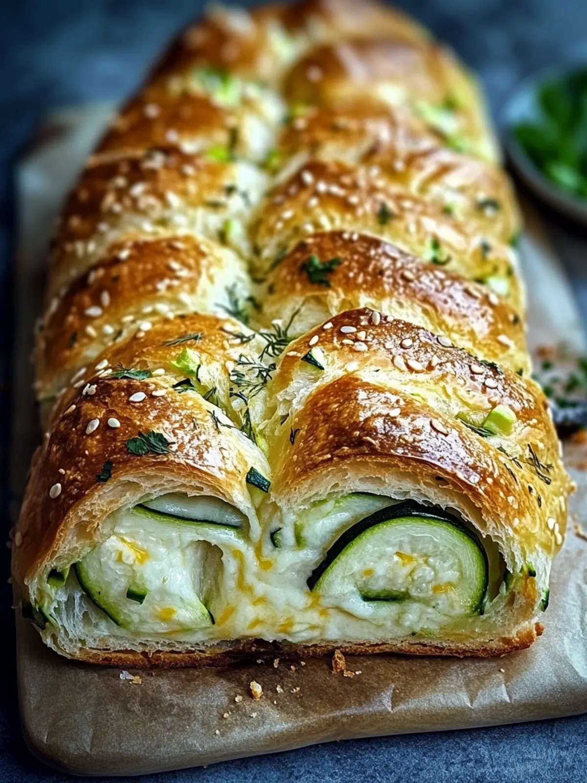 Saftiges Zucchini-Cheddar-Zupfbrot