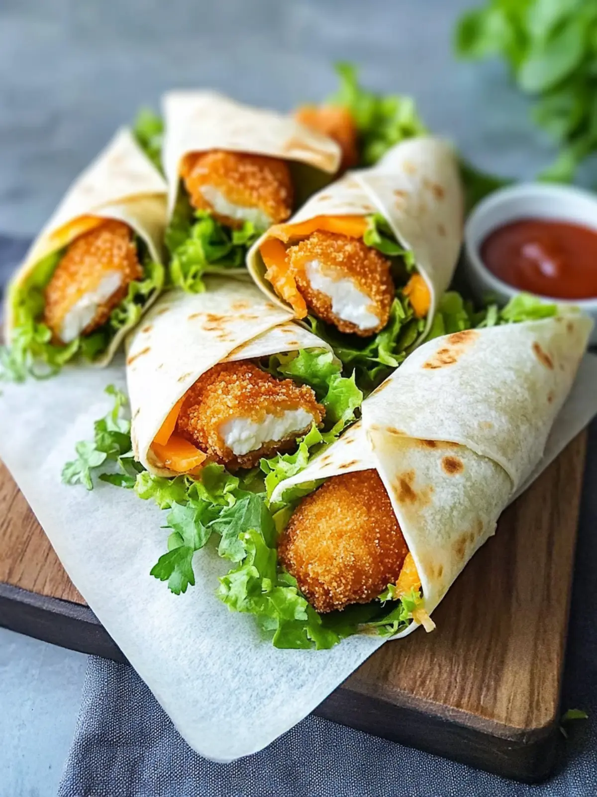 Mini Frittierte Hähnchenwickel