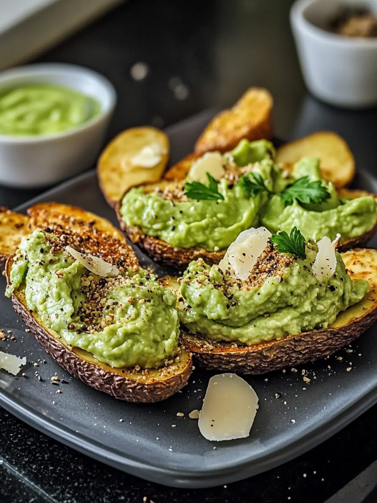 Backkartoffeln mit Avocadodip