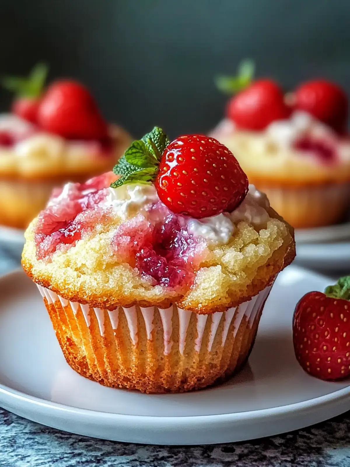 Erdbeer-Griechischer Joghurt Muffins